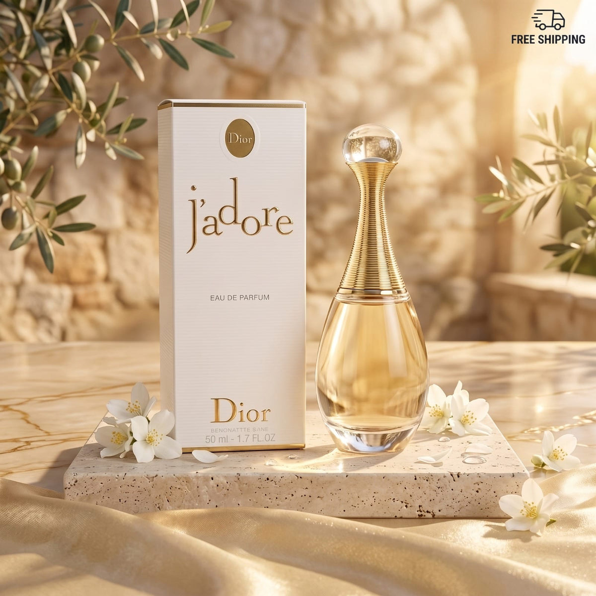 Dior J'adore Eau de Parfum 50ml perfume bottle and box